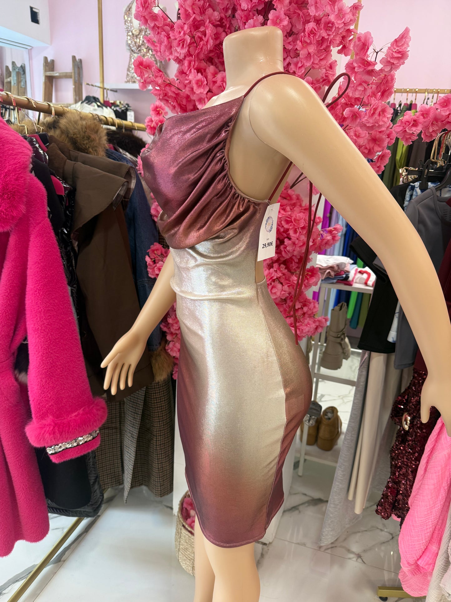 Vestido destello corto